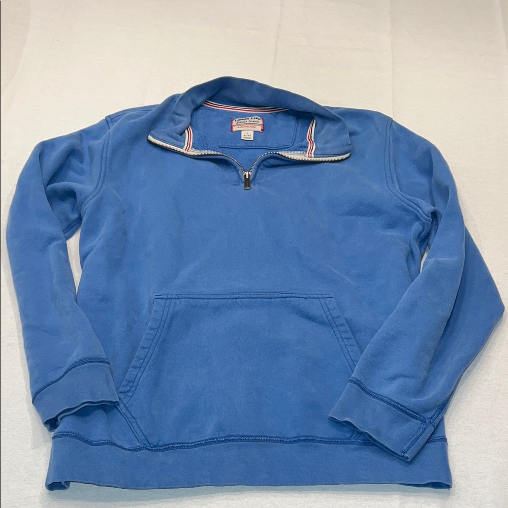Lands' End Serious Sweats Women’s Blue 3/4 Zip-Up Sweatshirt